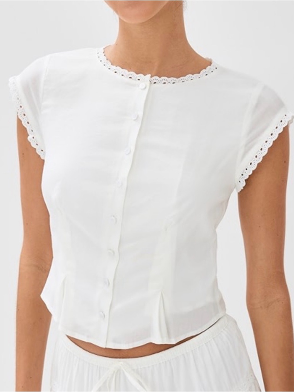 Reformation lace trim  top